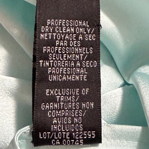 Monique Lhuillier ML teal lace applique floor length gown formal maxi dress  2 - Picture 9 of 12